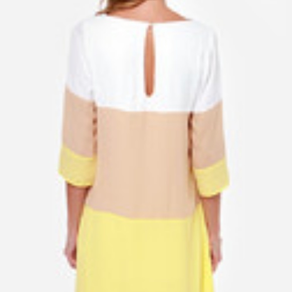 Classic tricolor 1/2 sleeve mini dress - Picture 6 of 7